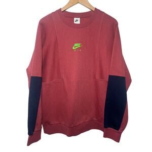 NIKE Air Brushed-Back Sportswear Men's Size L Sweatshirt Color Red DD6403-661